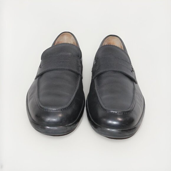 Bally Micson Men's Black Pebbled Leather Oxford Shoes Driving Loafer Slip 11.5 D - Picture 12 of 14